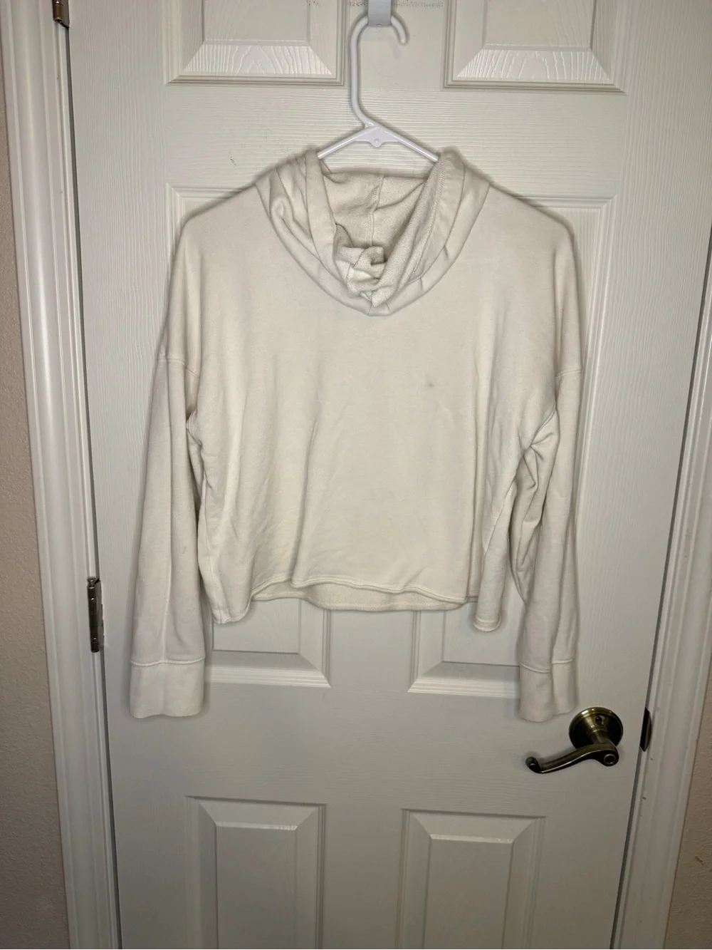 Old Navy Cream Floral Peace Sign Cropped Hoodie Sweatshirt XL 14-16